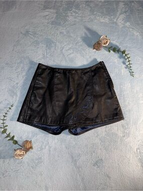 Black Faux Leather Women’s Shorts